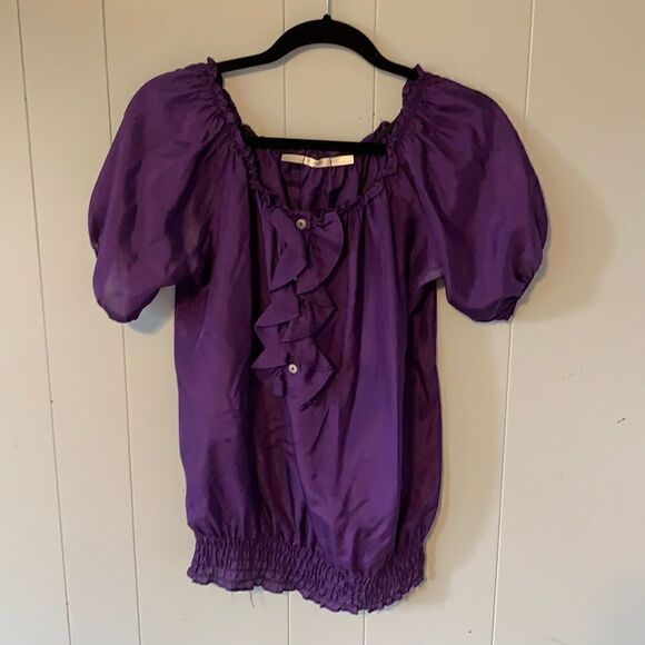 Gibson Purple Silk Blouse Size Medium - Picture 1 of 5